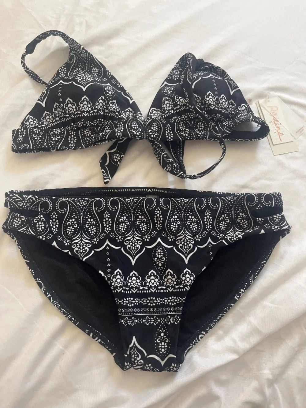 Brand new with tags bandana print bikini black size 16 girls (women small)